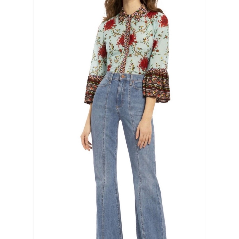 Alice and Olivia cotton silk blouse size medium
